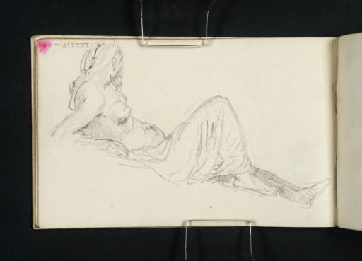 Joseph Mallord William Turner, ‘A Woman Reclining, Left Leg Bent and Draped, Torso Supported by the Left Arm’ c.1800-7