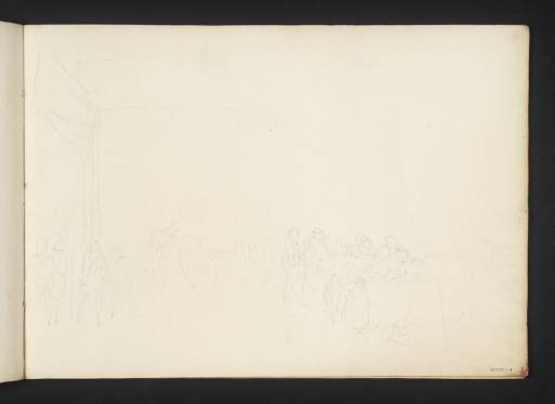 Joseph Mallord William Turner, ‘Large Barn, with Tenants and a Steward or Agent’ c.1807-10