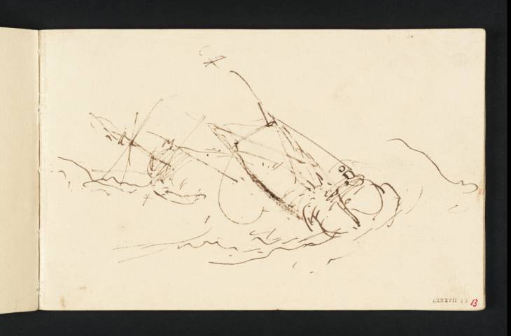 Joseph Mallord William Turner, ‘Study for 'The Shipwreck': A Passage Boat in Rough Seas’ c.1805
