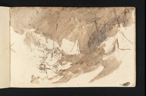 Joseph Mallord William Turner, ‘A Ship in Distress and a Lifeboat in Rough Seas’ c.1805