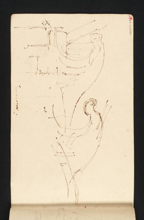 Joseph Mallord William Turner, ‘Two Studies of the Bows of a Man-of-War’ c.1805