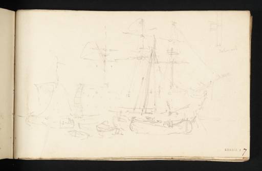 Joseph Mallord William Turner, ‘The 'Victory', Starboard Side, Smaller Vessels Alongside’ 1805