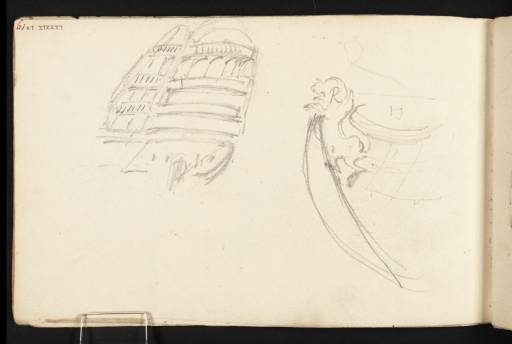 Joseph Mallord William Turner, ‘Bow and Stern of a Man-of-war’ 1805