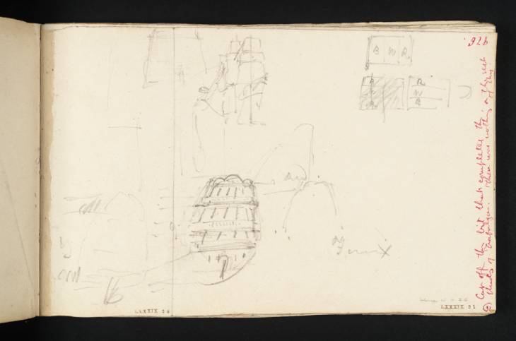 Joseph Mallord William Turner, ‘Warships, including 'Redoutable' and 'Fougueux', and Flags’ 1805