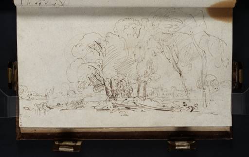 Joseph Mallord William Turner, ‘Syon House seen through Trees at the Mouth of the River Brent, Punts in the Foreground’ 1805