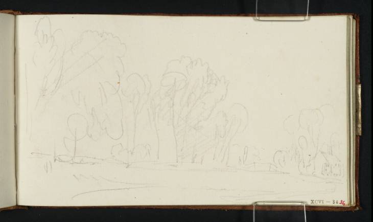 Joseph Mallord William Turner, ‘Trees, and Distant House, on the Banks of a River’ c.1807