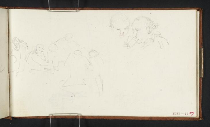 Joseph Mallord William Turner, ‘Figures at a Meal, a Man Drinking and Other Studies’ c.1807