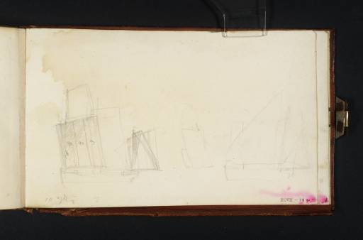 Joseph Mallord William Turner, ‘Vessels, with Diagrams and Measurements of Sails’ c.1806-8
