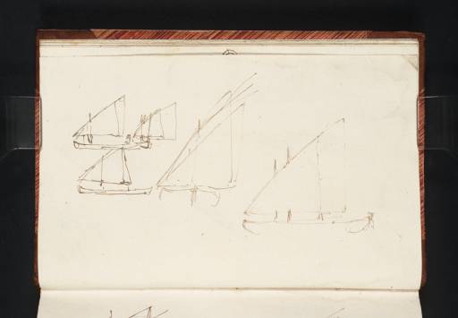 Joseph Mallord William Turner, ‘Diagrams of a Small Shallow-Draughted, Broad-Beamed Boat with Lateen Rig’ 1805