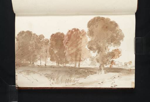 Joseph Mallord William Turner, ‘?Near Isleworth: Trees by a River with a Distant Building’ 1805