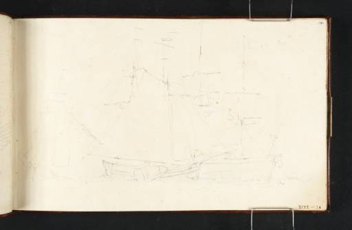 Joseph Mallord William Turner, ‘A Barge Sailing by Ships’ c.1805-9