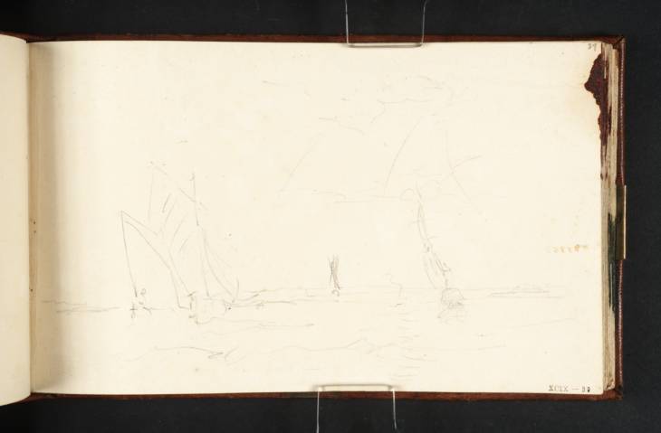 Joseph Mallord William Turner, ‘Barges Sailing, Sun Breaking through Clouds’ c.1805-9