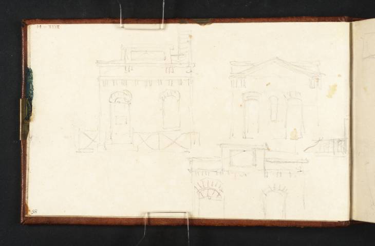 Joseph Mallord William Turner, ‘Three Elevations of a Studio or Gallery’ c.1806-9