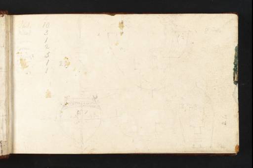 Joseph Mallord William Turner, ‘Diagrams and Measurements of a Boat (Inscriptions by Turner)’ c.1806-9