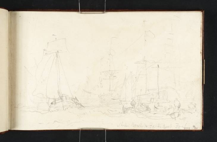 Joseph Mallord William Turner, ‘Ship's Boat and Fishing Boat Running Foul’ c.1805-9