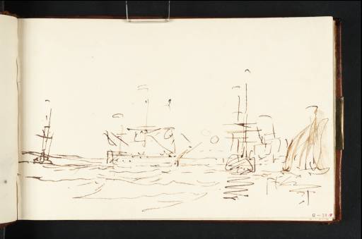 Joseph Mallord William Turner, ‘Men-of-War at Anchor; Sun Setting’ 1807
