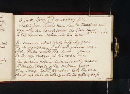 Joseph Mallord William Turner, ‘Verses (Inscription by Turner)’ c.1808-9