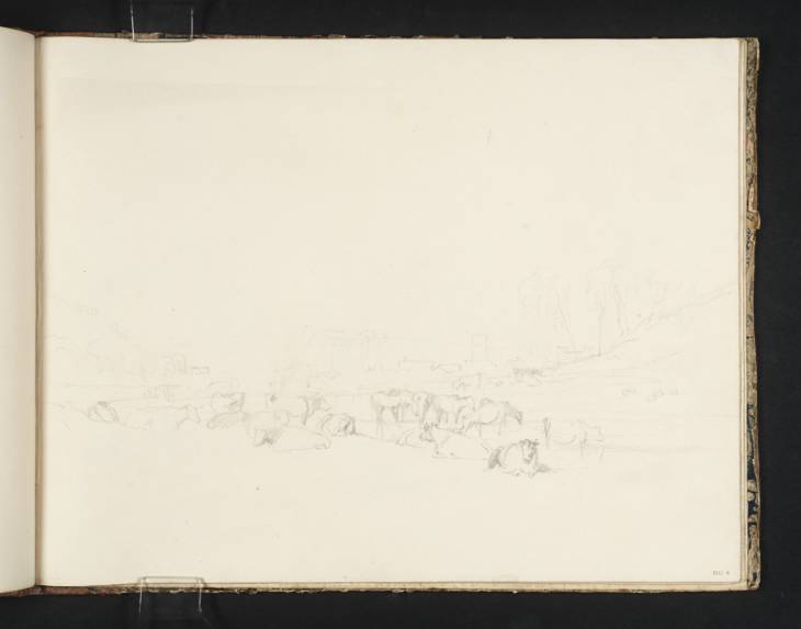 Joseph Mallord William Turner, ‘The River Calder, Cattle Grazing; Whalley Bridge and Abbey in Distance’ 1808