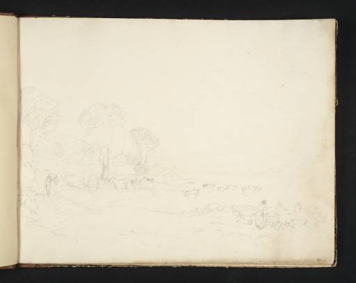 Joseph Mallord William Turner, ‘?The River Calder near Whalley Bridge, with a Man Fishing and a Washerwoman’ 1808