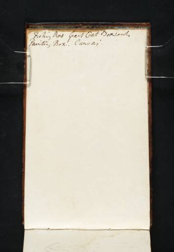 Joseph Mallord William Turner, ‘List of Clothes, Painting Materials &c (Inscription by Turner)’ 1808