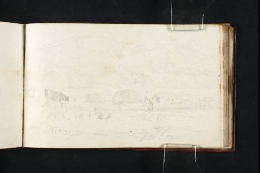 Joseph Mallord William Turner, ‘The River Dee at Corwen; Man Fishing and Cattle Watering’ 1808