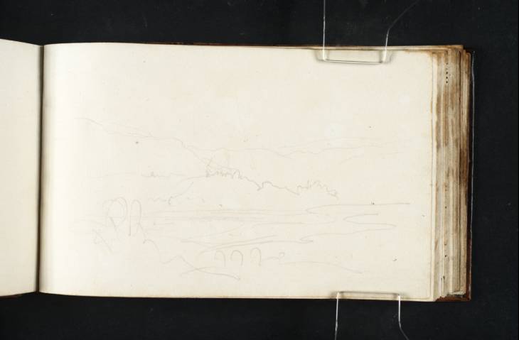 Joseph Mallord William Turner, ‘A River, Bridge and Distant Mountains’ 1808