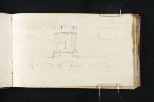 Joseph Mallord William Turner, ‘Design for a Tower on a Bridge’ 1808