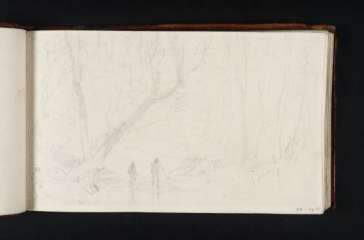Joseph Mallord William Turner, ‘?Tabley: Men Standing in Water beneath Trees’ 1808