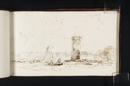 Joseph Mallord William Turner, ‘Tabley House from the Moat, with the Water Tower; Study for 'Tabley, Cheshire, the Seat of Sir J.F. Leicester, Bart.: Windy Day'’ 1808