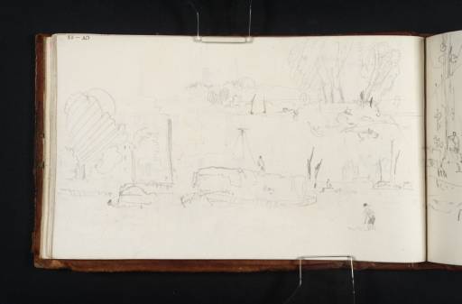 Joseph Mallord William Turner, ‘Barge Laden with Hay; ?Richmond Bridge &c’ c.1808-10