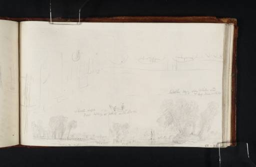 Joseph Mallord William Turner, ‘?The River Thames at Richmond; ?London Bridge; Other Sketches’ c.1808-25