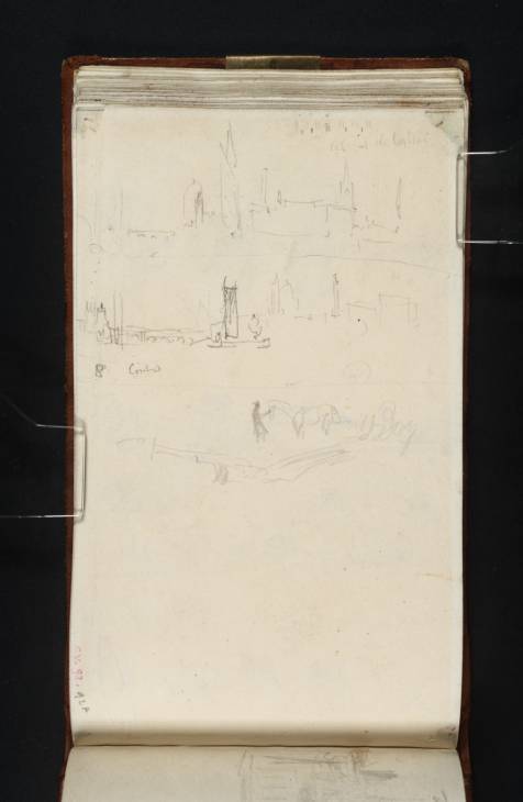 Joseph Mallord William Turner, ‘Two Sketches near London Bridge; and a Man, Horse and Plough’ c.1808, 1825