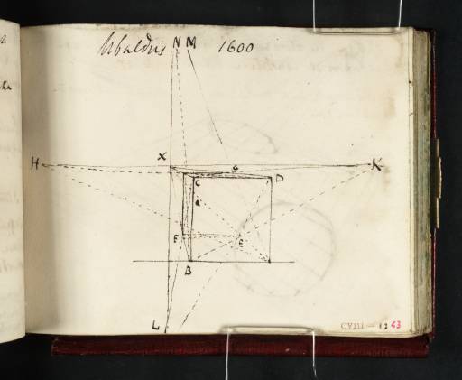 Joseph Mallord William Turner, ‘Diagram of a Perspective Method for a Cube, after Guidobaldo del Monte’ c.1809