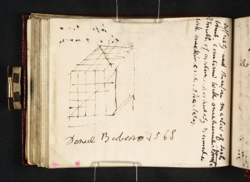 Joseph Mallord William Turner, ‘Inscription by Turner: Notes on Painting in Relation to Poetry; with a Diagram of a Cube in Perspective, after Daniele Barbaro’ c.1809