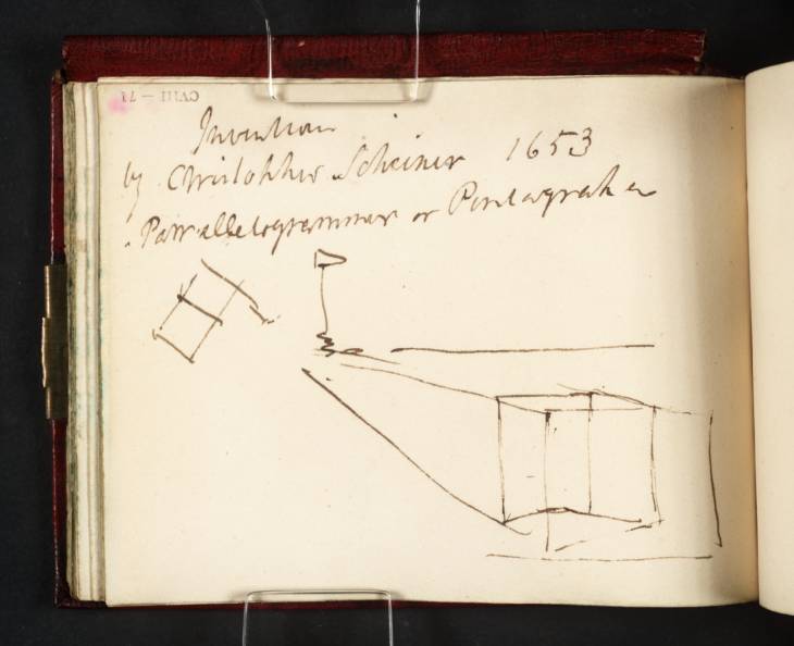Joseph Mallord William Turner, ‘Diagrams of a Cube in Perspective and a Pantograph, from an Unidentified Source’ c.1809