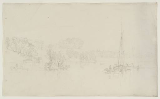 Joseph Mallord William Turner, ‘Petworth House from the Lake: Study for 'Petworth, Sussex, the Seat of the Earl of Egremont: Dewy Morning'’ 1809