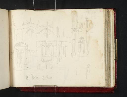 Joseph Mallord William Turner, ‘Oxford; Tower and Chapel of Magdalen College and other Architectural Details’ 1809