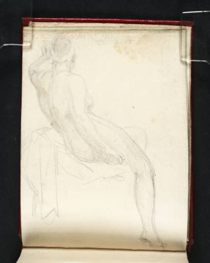 Joseph Mallord William Turner, ‘Study of a Female Nude, Seated to Right, Head Turned and Resting on Left Hand’ 1809