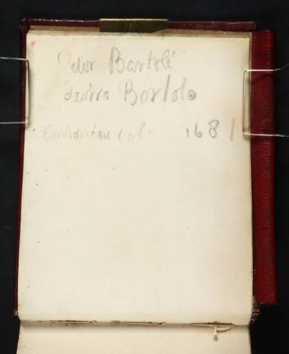 Joseph Mallord William Turner, ‘Inscriptions by Turner: Notes on Pietro Bartoli’ c.1808-11