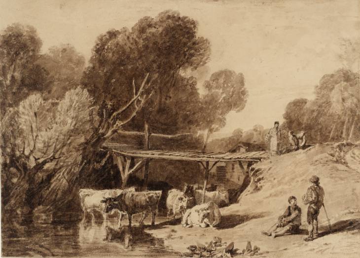 Joseph Mallord William Turner, ‘Bridge and Cows’ circa 1806-7