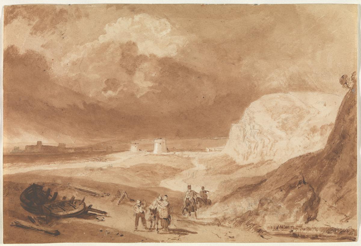 Joseph Mallord William Turner, ‘Martello Towers near Bexhill, Sussex’ c.1808