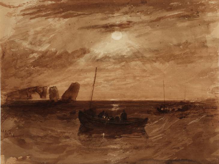 Joseph Mallord William Turner, ‘Moonlight at Sea (The Needles)’ c.1818