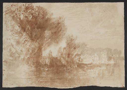 Joseph Mallord William Turner, ‘A River Bank, with Figures’ c.1824