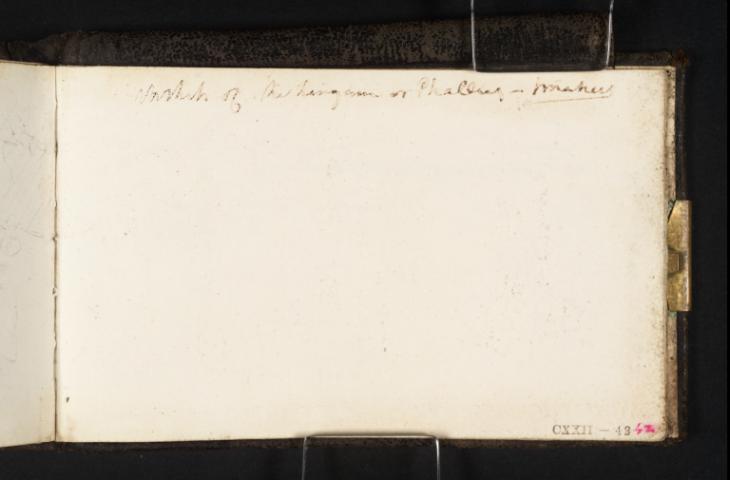 Joseph Mallord William Turner, ‘Inscription by Turner: Notes, Probably from Richard Payne Knight's 'Account of the Remains of the Worship of Priapus'’ c.1807-14