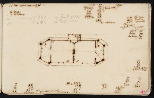Joseph Mallord William Turner, ‘A Ground Plan Design for Sandycombe Lodge, Twickenham’ c.1809-12