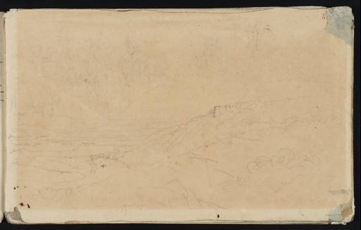 Joseph Mallord William Turner, ‘?A Castle on a Wooded Hillside above a Wide Valley’ c.1809-10