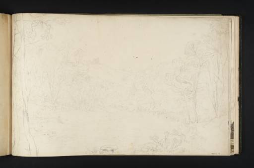 Joseph Mallord William Turner, ‘On the River Ure at Hackfall, Looking South towards Mowbray Castle’ c.1816