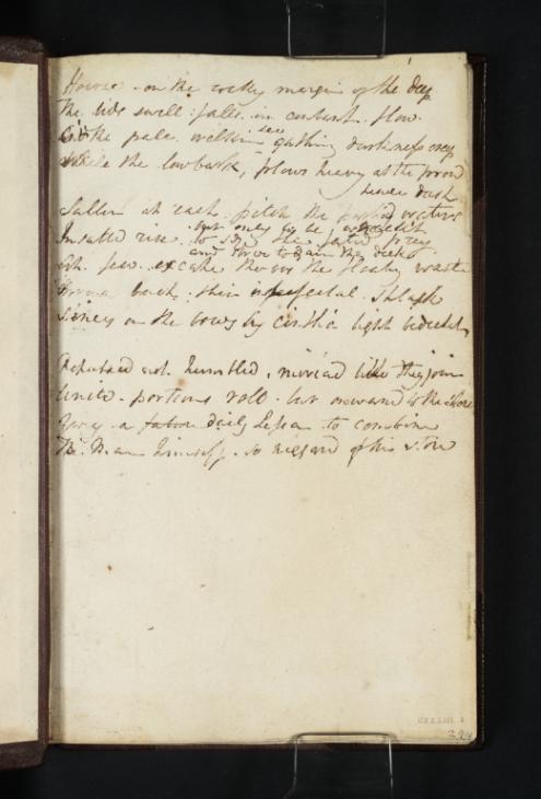 Joseph Mallord William Turner, ‘Inscription by Turner: Draft of Poetry’ 1814