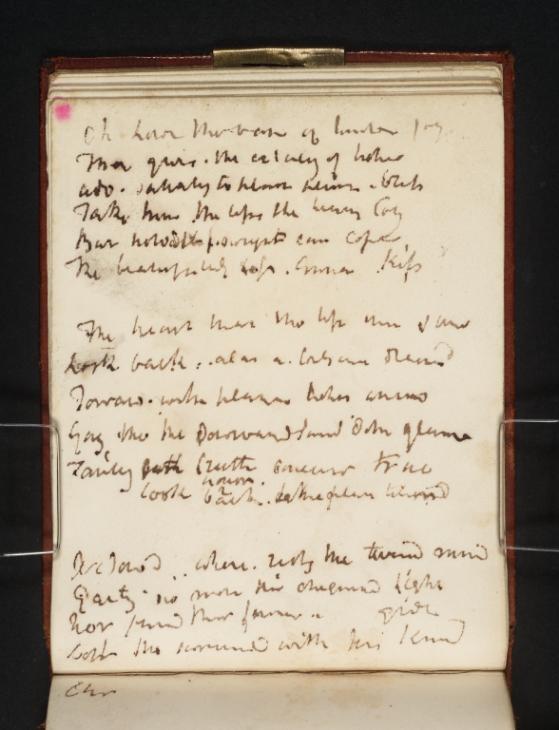 Joseph Mallord William Turner, ‘Inscription by Turner: A Draft of Poetry’ c.1813
