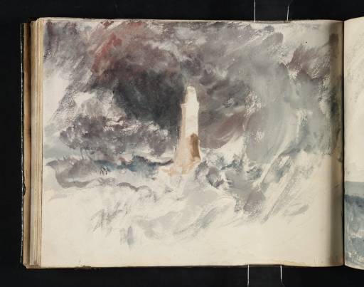 Joseph Mallord William Turner, ‘?The Eddystone Lighthouse in a Storm by Daylight’ c.1813